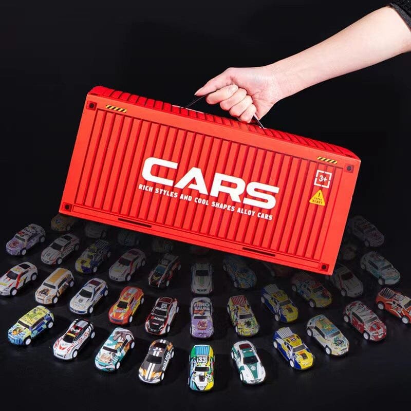 48pc Pull-Back Mini Racing Cars with Container