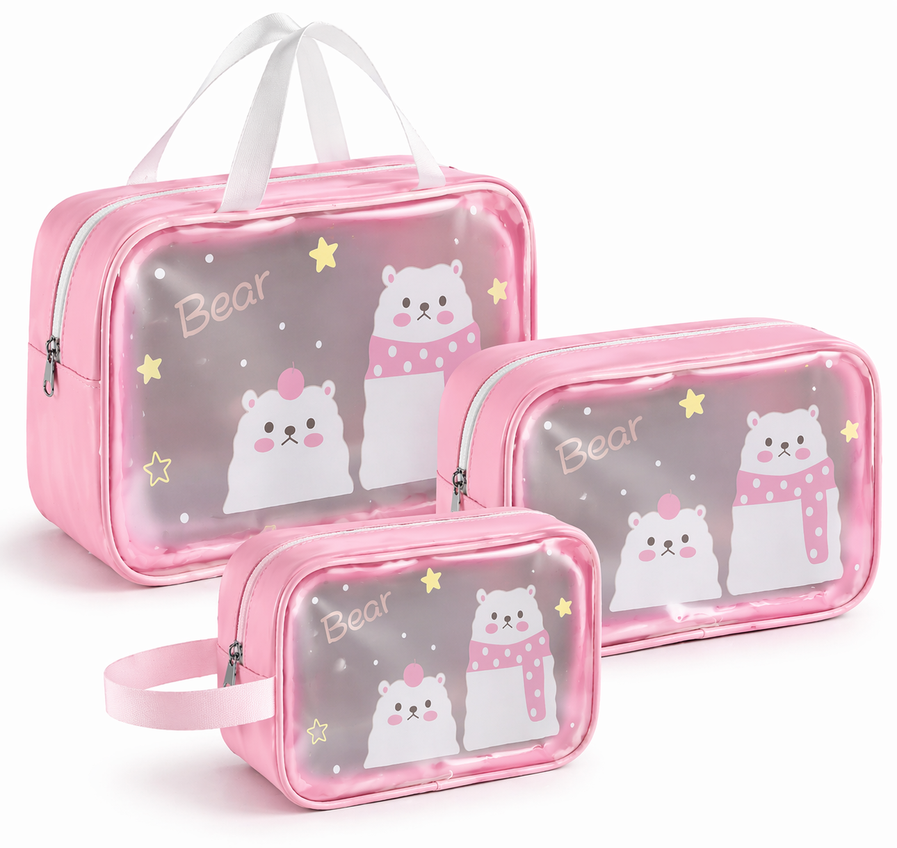 Set of 3 -Transparent Pouch