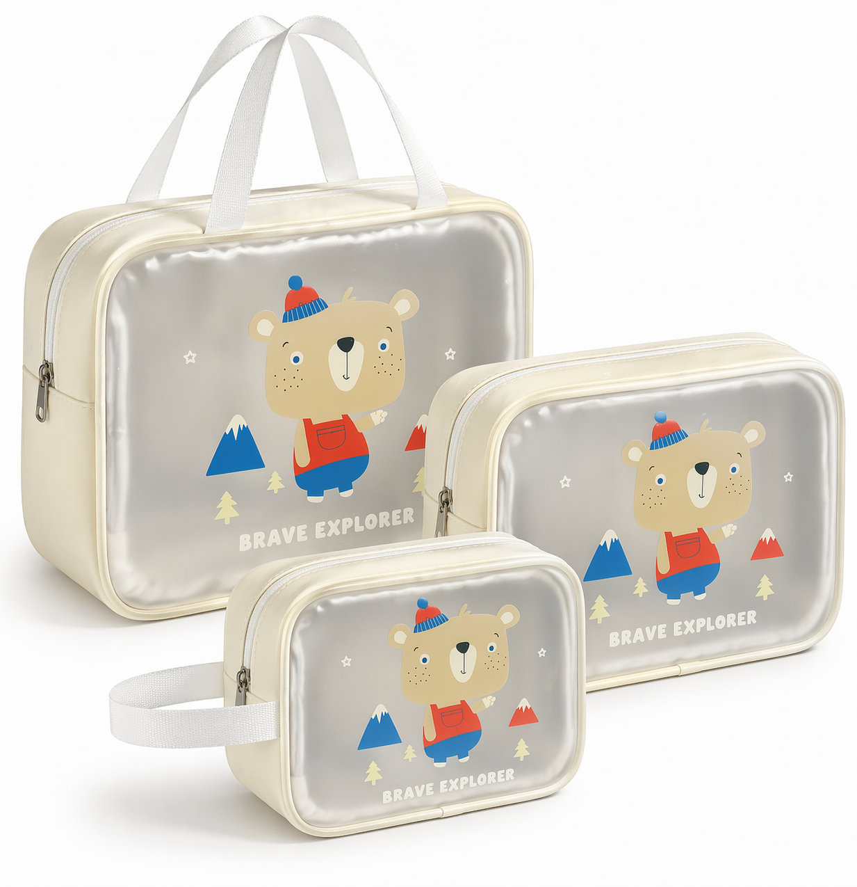 Set of 3 -Transparent Pouch