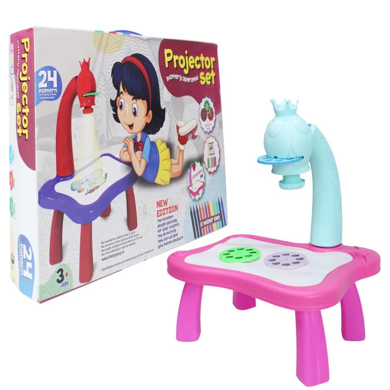 Drawing Kids Projector Set with Painting Desk Table