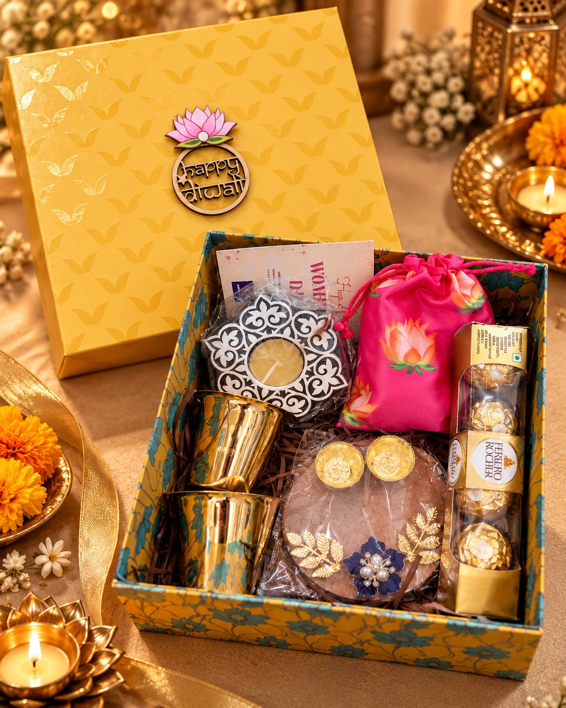 GG Luxe Gourmet Hamper 5 – Brass Coffee & Festive Gift Hamper (GGLGH5)