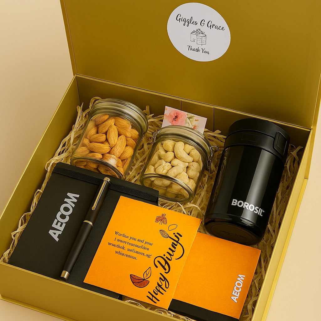 GG Luxe Gourmet Hamper 9 – Borosil Tumbler Corporate Gift Hamper (GGLGH9)