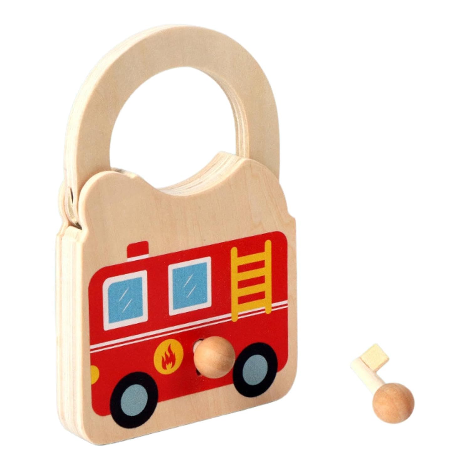 Wooden Lock and Key Toy (1pc)
