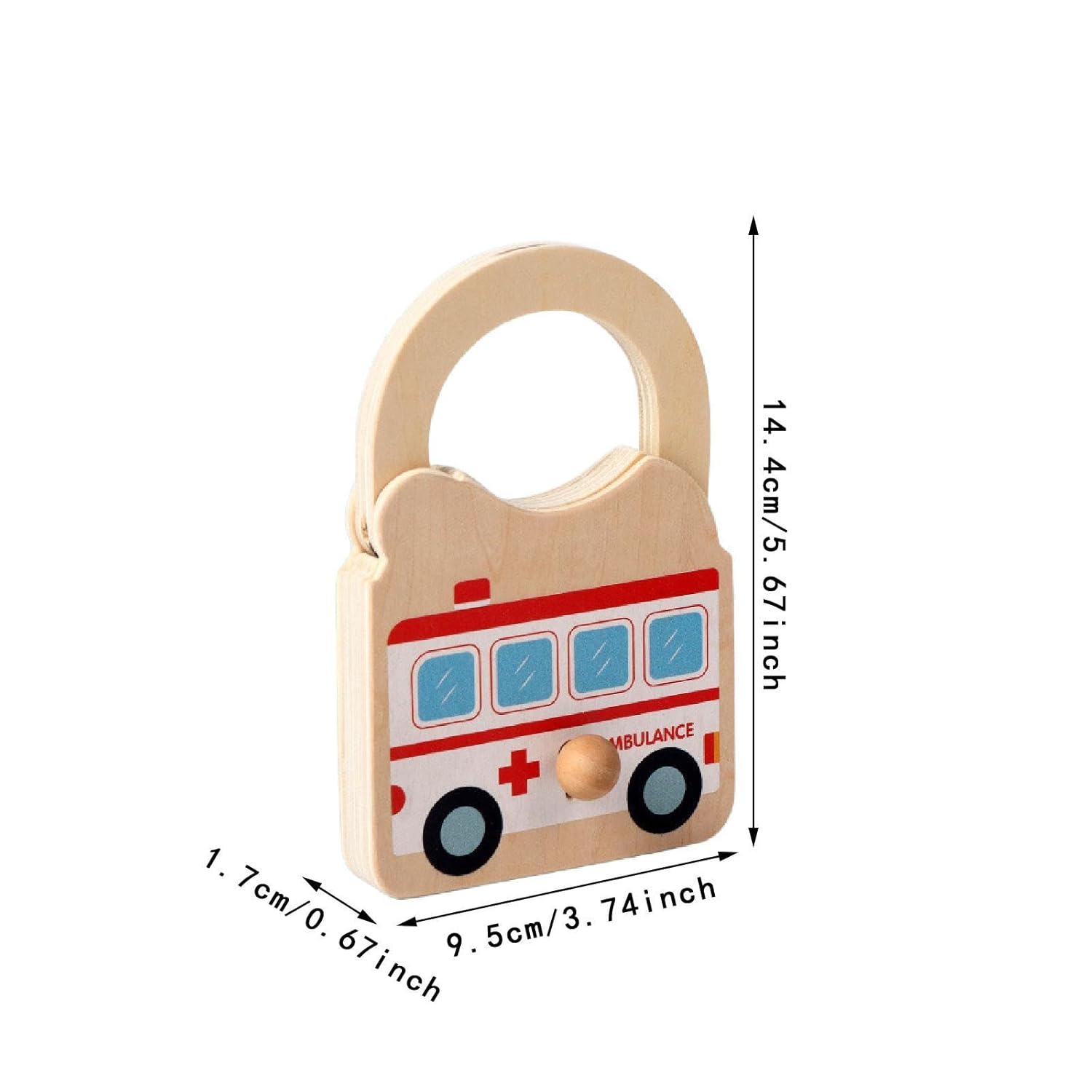 Wooden Lock and Key Toy (1pc)