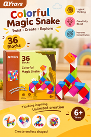 Cubelelo Magic Snake Rainbow Puzzle Cube (24 Wedges) | Twist and Turn Shape Creation Fun Game for Kids Boys Girls and...