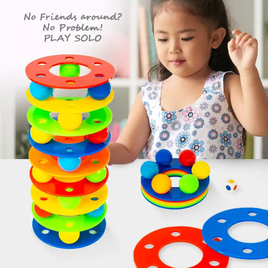 Rainbow Tower Ball |12 Rings, 42 Balls, 1 Dice