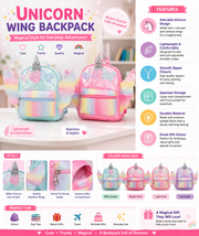 Glitter Unicorn Wing Backpack for Kids