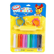 12 Colors Long Lasting Reusable Modeling Clay with Moulds and Roller