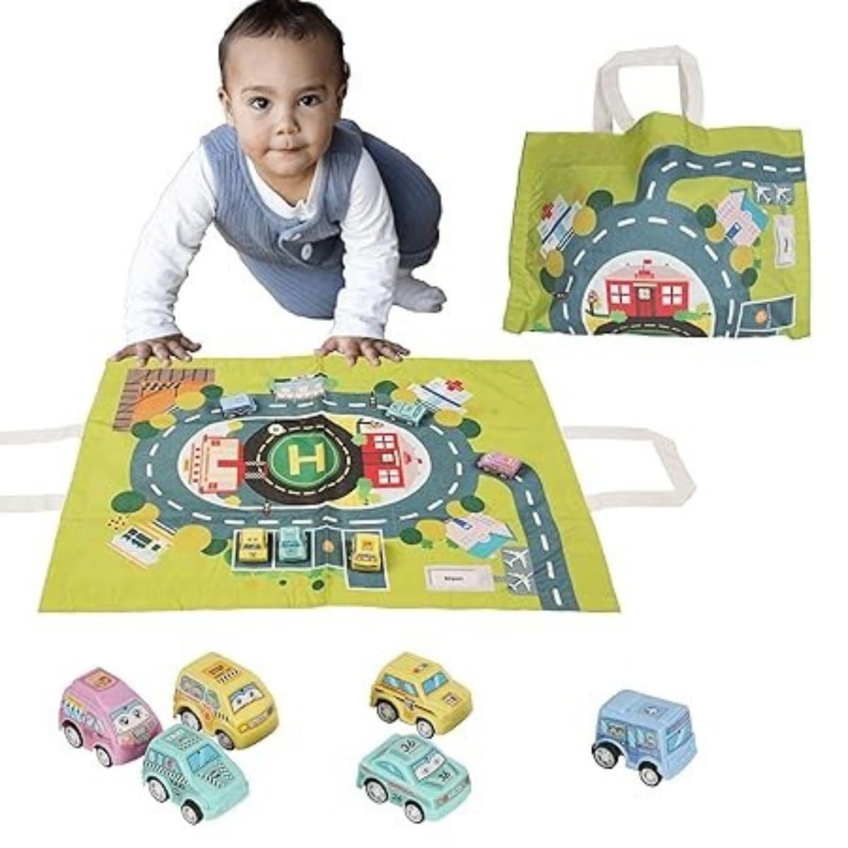 Bag Mat with 6 pc Small Cars
