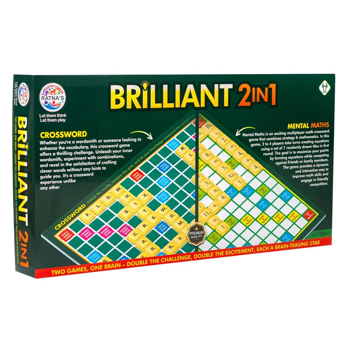 Brilliant 2 in 1 Crossword & Mental Maths Classic Board
