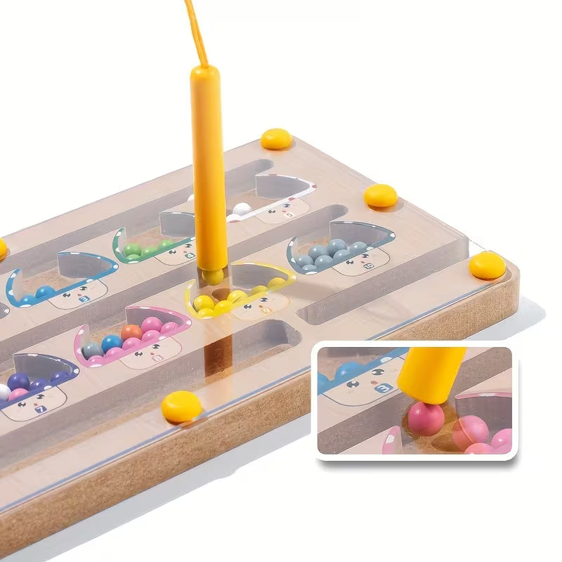 Wooden Mushroom Magnetic Color And Number Maze