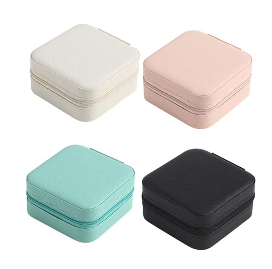 Leather Zipper Portable Jewel Box (1pc)