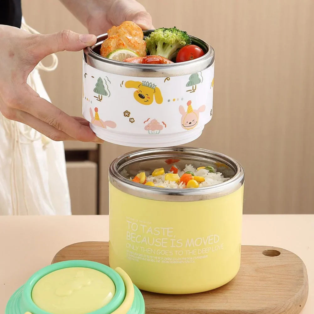 Double layer stainless steel lunch box
