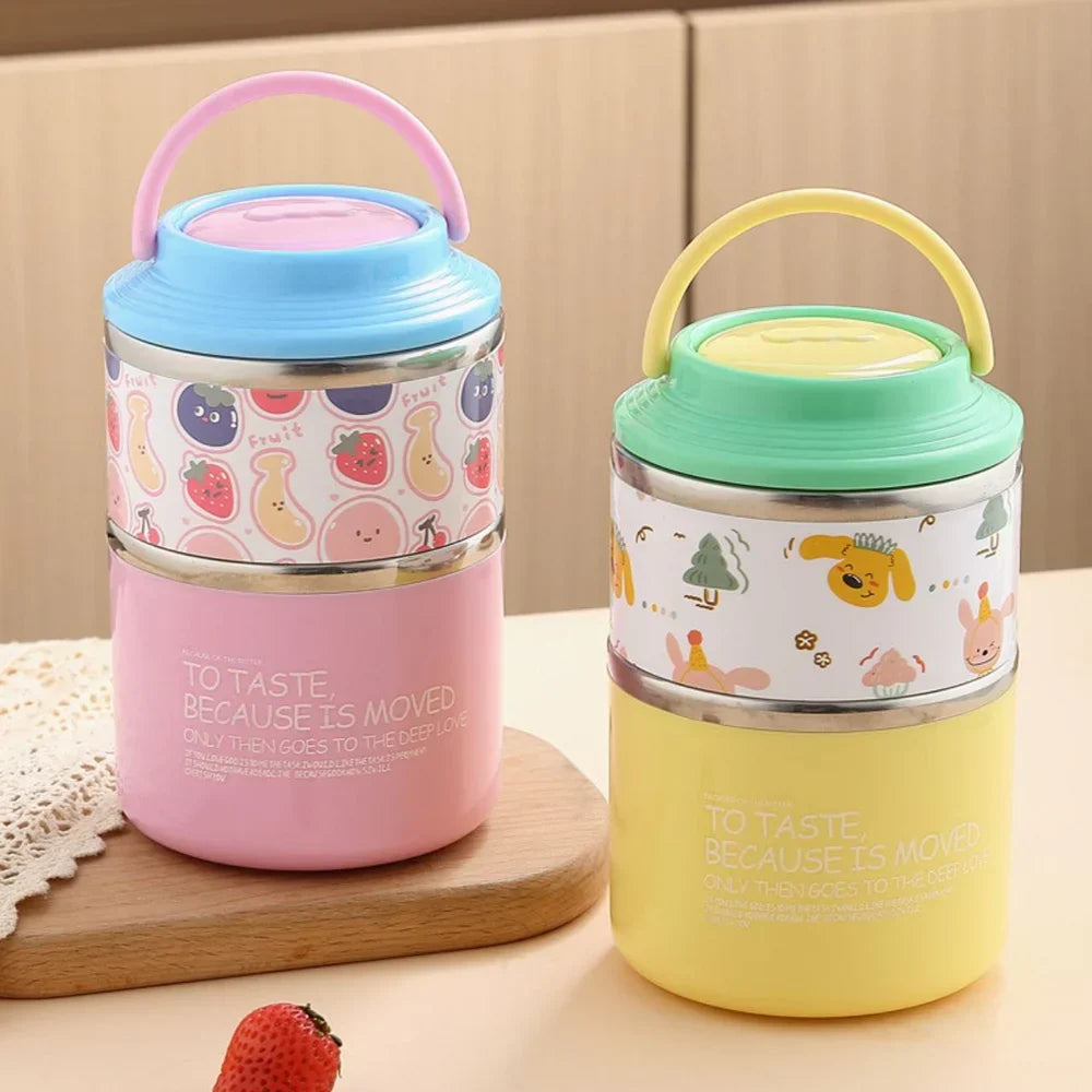 Double layer stainless steel lunch box