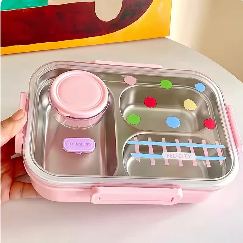 Stainless Steel Lunch Box For Kids With Sauce Container