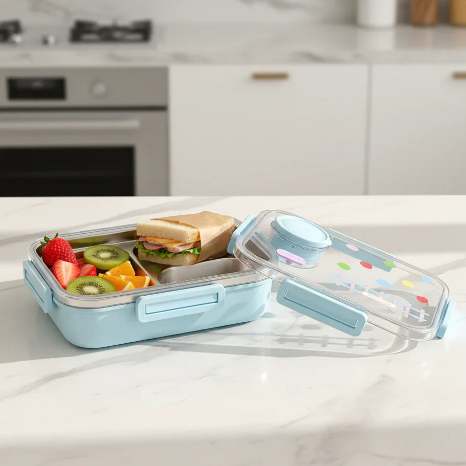 Stainless Steel Lunch Box For Kids With Sauce Container