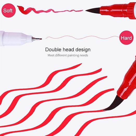24 Colours Dual Tip Brush Marker Pens