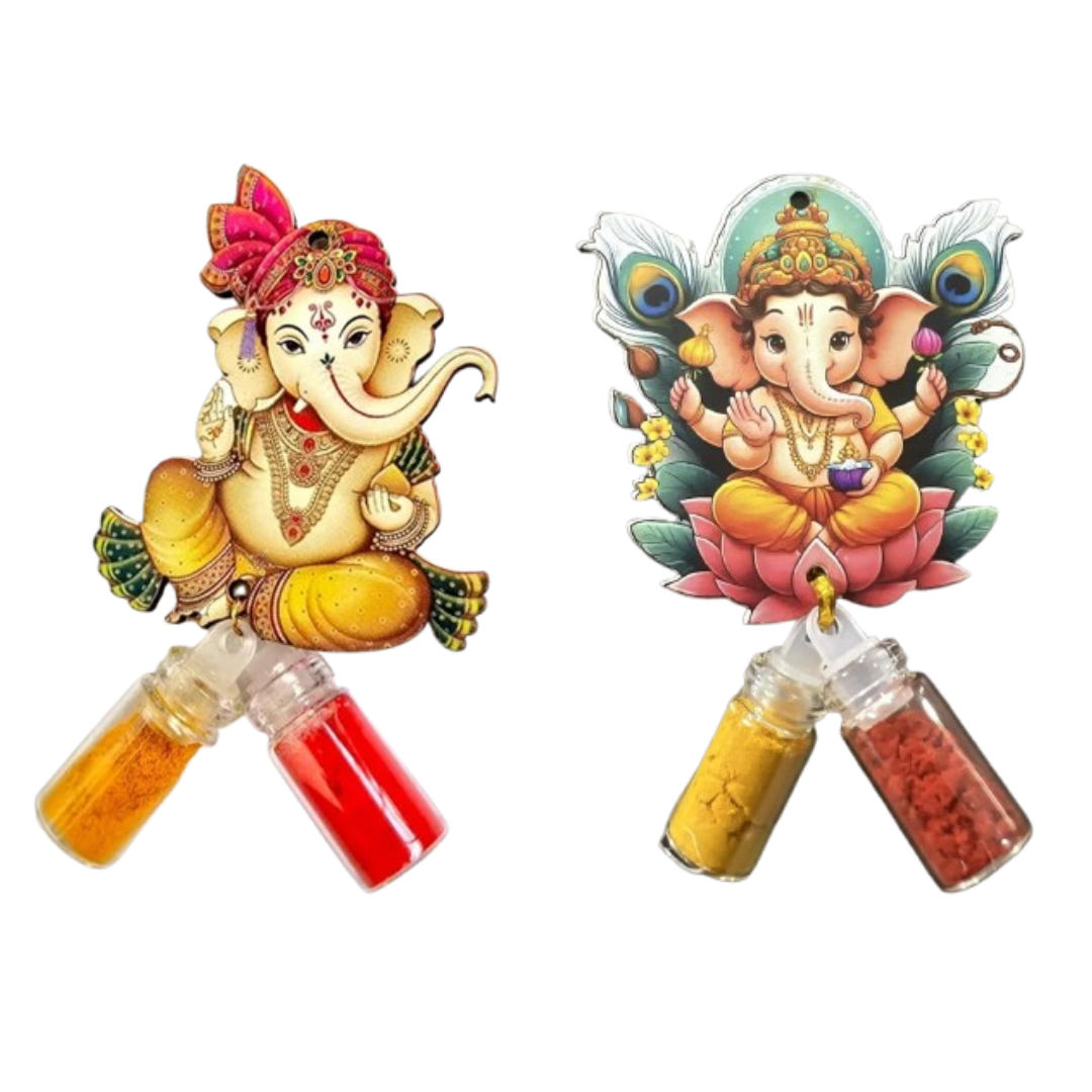 Wooden Haldi Kumkum Set (1pc)