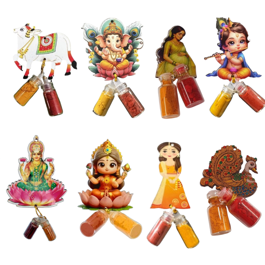 Wooden Haldi Kumkum Set (1pc)