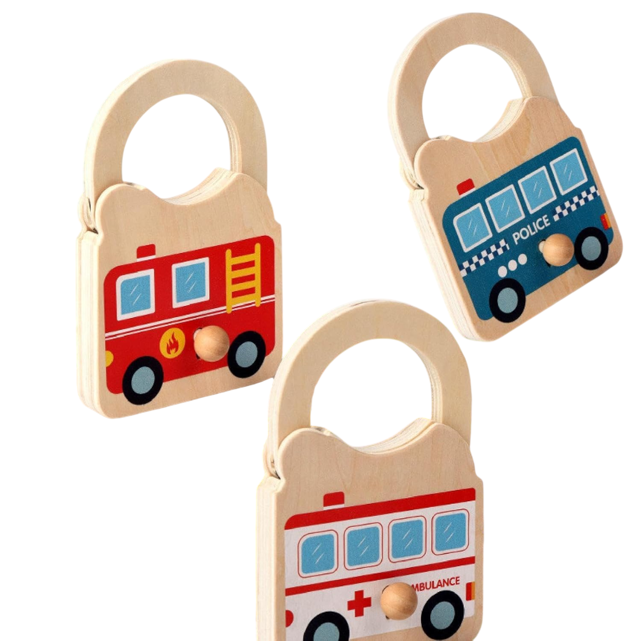 Wooden Lock and Key Toy (1pc)
