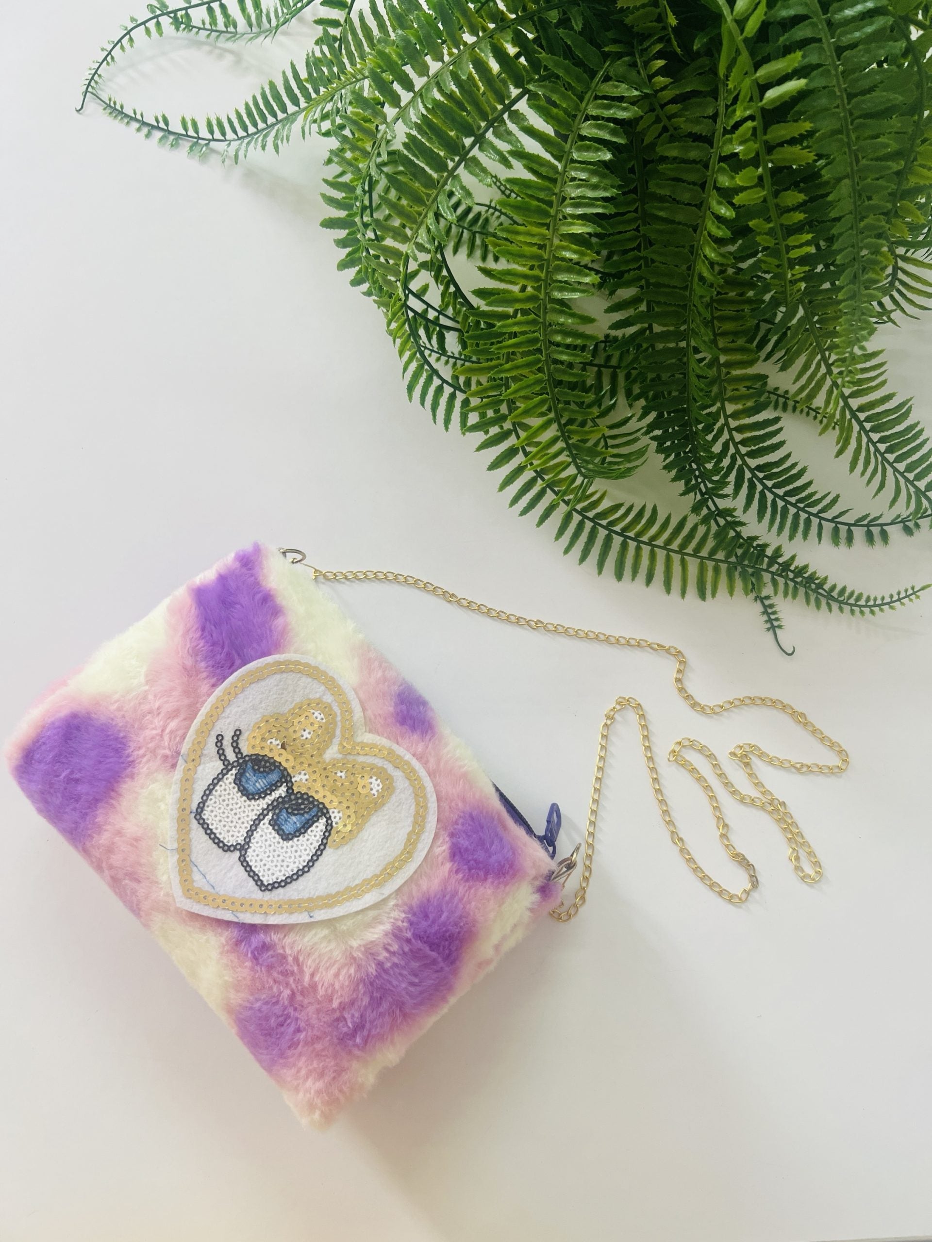 Girls Multicolor Fur Sling bag