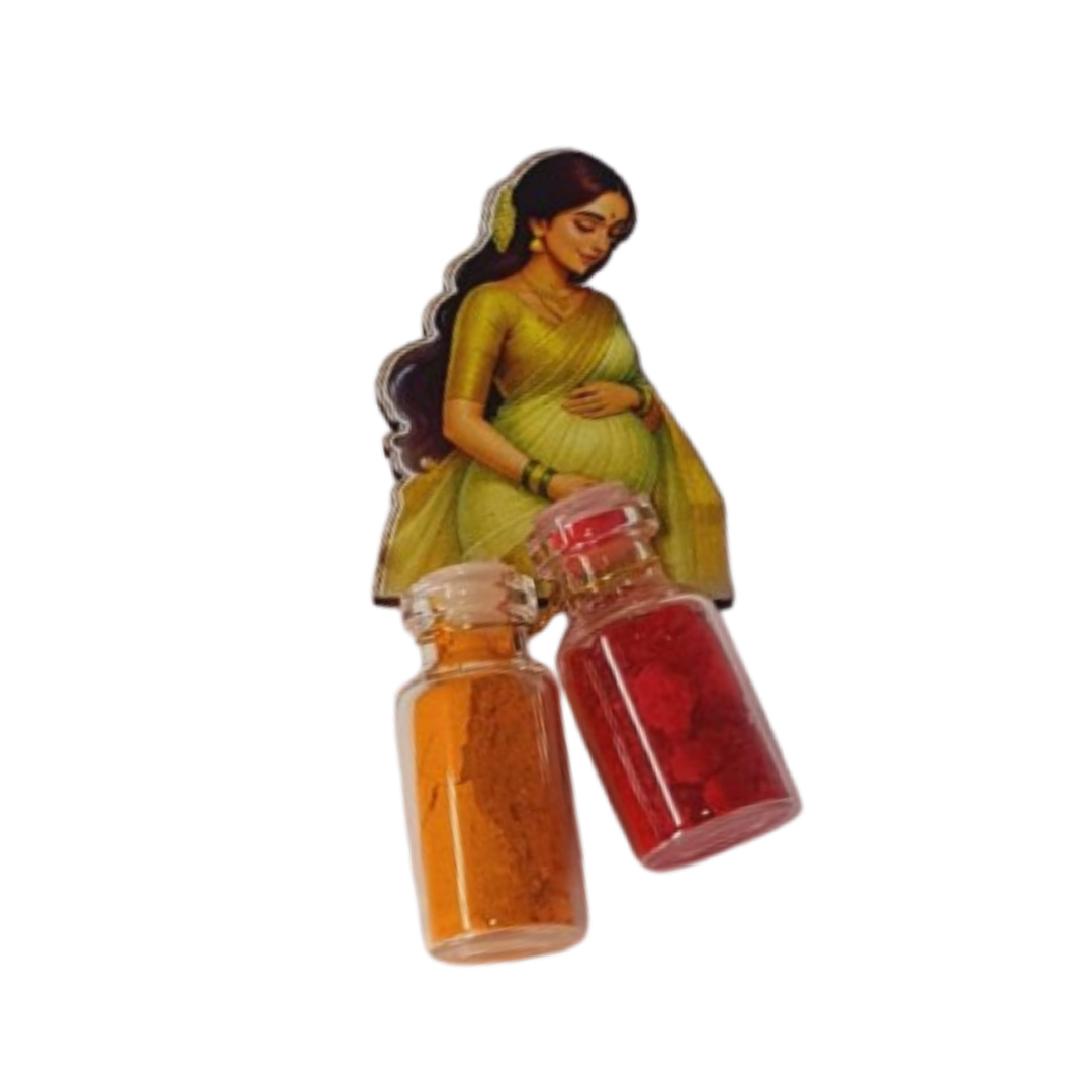 Wooden Haldi Kumkum Set (1pc)