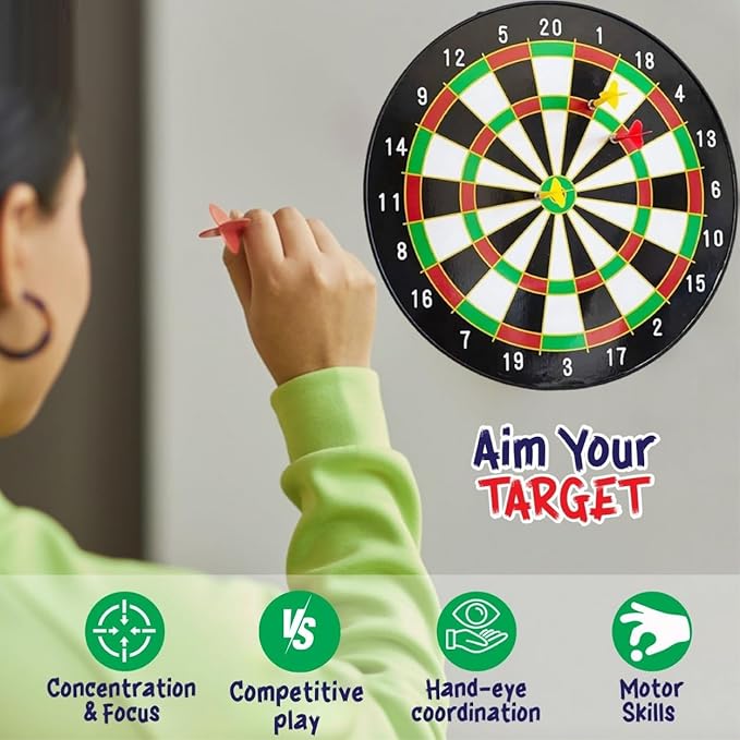 2 in 1 Magnetic Dart Board Game (12 inch)