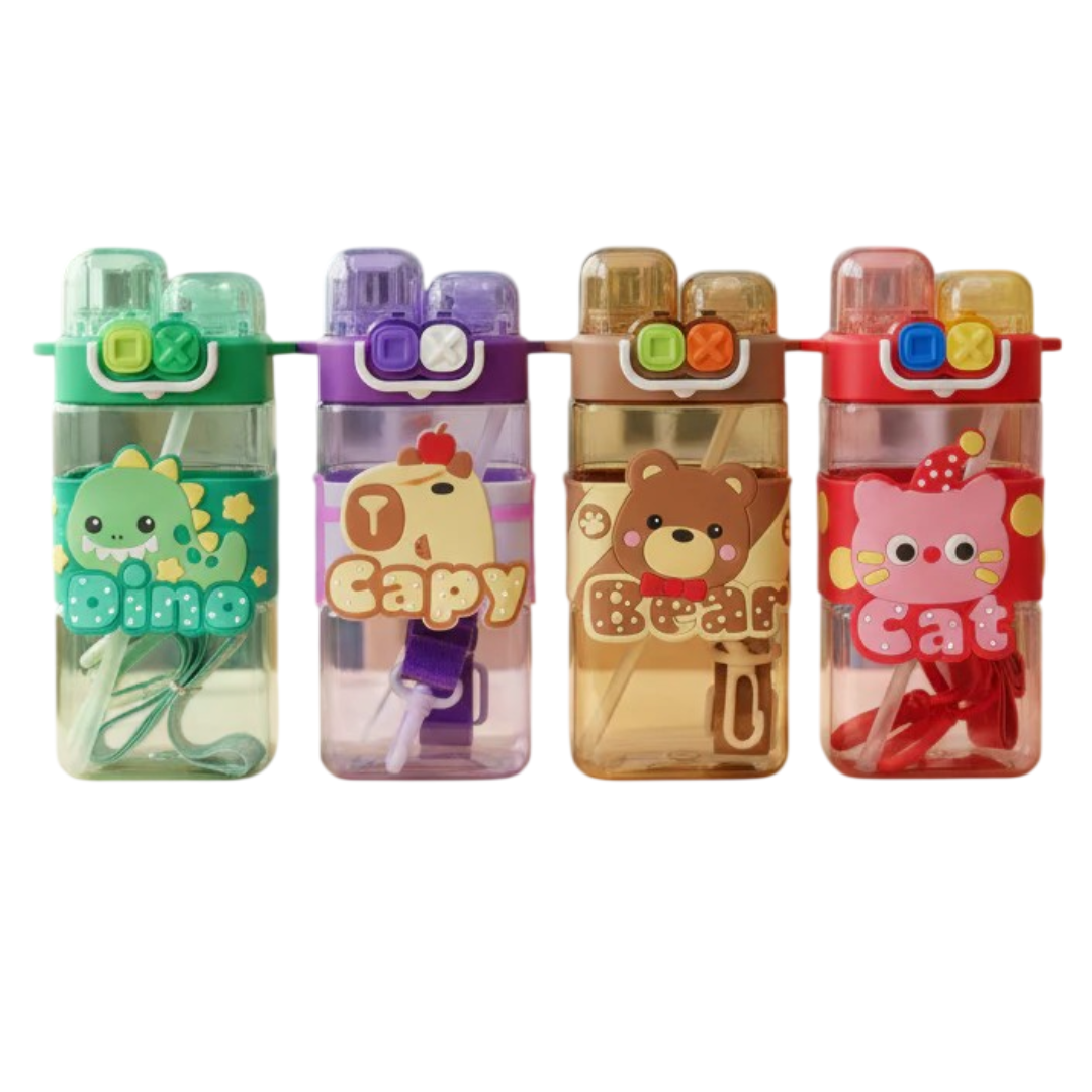 Cartoonistic Dual Drinking Caps Water Bottle (1pc)-500ml